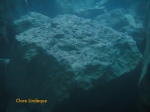 Large rocks have fallen from the tunnel's roof to the seafloor