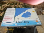 Sign showing the layout of the Inland Sea and tunnel (excuse the large finger on top)